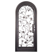 June single radius top door with double-pane glass in black color.