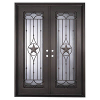 PINKYS Lone Star Black Steel Double Flat Doors