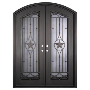 PINKYS Lone Star Black Steel  Double Arch Doors