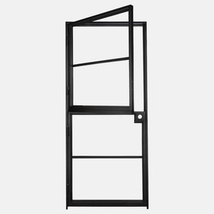 PINKYS Air 4 Dutch Interior Black Steel Single Flat Door with Removable Threshold