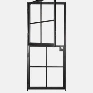 PINKYS Air 5 Dutch Interior Black Single Flat Black Steel Door with Removable Threshold