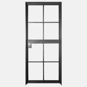 PINKYS Air 5 Dutch Interior Black Single Flat Black Steel Door with Removable Threshold