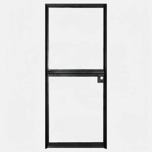 PINKYS Air Lite Dutch Interior Black Single Flat Steel Door w/ Removable Threshold