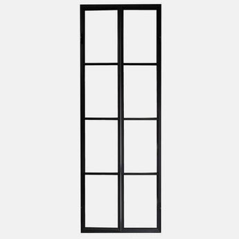 PINKYS Air Pantry Double Flat steel interior door with simple horizontal bars results in the perfect combination of classic and contemporary used as entry doors, patio and french doors, back or side steel doors, and even as steel room dividers.