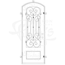 Load image into Gallery viewer, Arch Top Wrought Iron Front Single Door with Glass