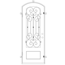 Load image into Gallery viewer, Arch Top Wrought Iron Front Single Door with Glass