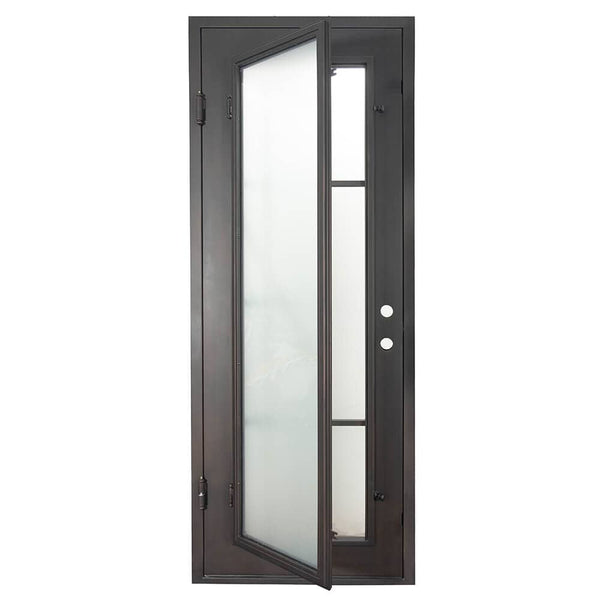 Hollywood swing door for cold weather in matte black.