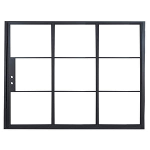 Black Bi-fold accordion steel door for patio - PINKYS