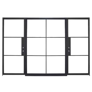 PINKYS Air 4 Dual Single Black Steel Interior Door with Fixed Panel Flat Middle