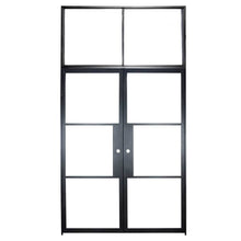 Load image into Gallery viewer, PINKYS Air 4 Interior Flat Top black steel door w/ flat top Transom