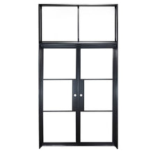 Load image into Gallery viewer, PINKYS Air 4 Interior Flat Top black steel door w/ flat top Transom