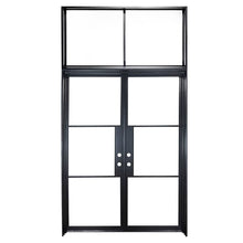 Load image into Gallery viewer, PINKYS Air 4 Interior Flat Top Black Steel Door w/ Flat top Transom