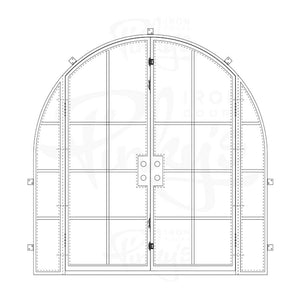 PINKYS Air 5 steel door w/ Sidelights Double Full Arch