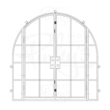 Load image into Gallery viewer, Diagram of PINKYS Air 5 w/ Sidelights Double Full Arch steel door