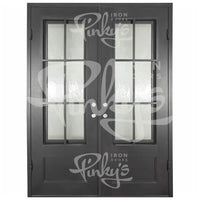 PINKYS Parker Black Steel Double Flat Doors