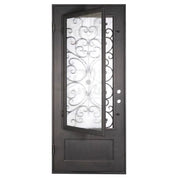 Night square top single door thermally broken in bronze color.