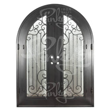 Load image into Gallery viewer, PINKYS Paris Black Exterior Double Full Arch Iron Doors