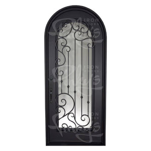 PINKYS Paris Black Steel Single Full Arch Door