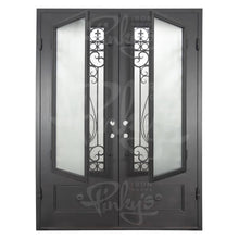 Load image into Gallery viewer, PINKYS Parkside Black Exterior Double Flat Steel Doors