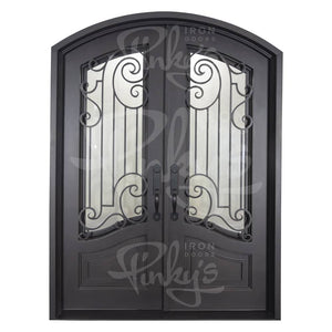 PINKYS Piano Black Exterior Double Arch Steel Doors