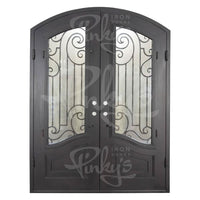 PINKYS Piano Black Exterior Double Arch Steel Doors