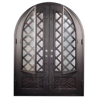 PINKYS Queensway Black Steel Double Full Arch Doors