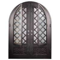 PINKYS Queensway Black Steel Double Full Arch Doors