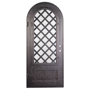 Queensway radius top swinging door with thermal barrier in black color.