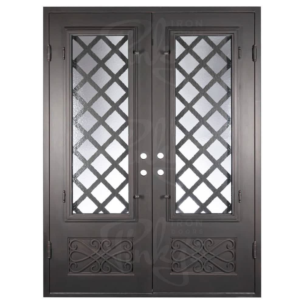 Queensway square top french entry door thermally broken with thick glass.