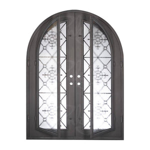 PINKYS San Francisco Black Exterior Double Full Arch Steel Doors