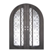 San Francisco round top iron door in bronze color for cold weather.