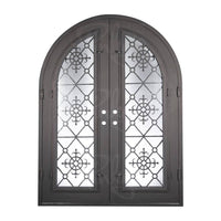PINKYS San Francisco Black Exterior Double Full Arch Steel Doors