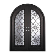 San Francisco full arch top iron french door with clear glass.