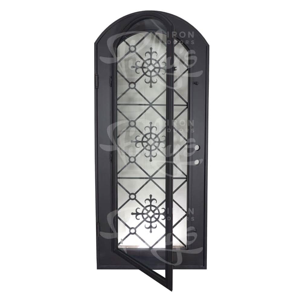 San Francisco bronze color exterior metal eyebrow arch top door with tempered glass.