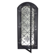 San Francisco bronze color exterior metal eyebrow arch top door with tempered glass.