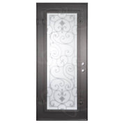 Shavo Black exterior cold rolled metal flat top single door with thick glass.