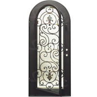 PINKYS Shavo Black Iron Single Full Arch Door