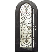 PINKYS Shavo Black Steel Single Full Arch Doors