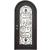 PINKYS Shavo Black Steel Single Full Arch Doors