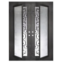 PINKYS Shavo Black Exterior Double Flat Steel Doors