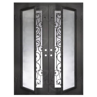 PINKYS Shavo Black Steel Double Flat Doors