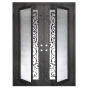 Shavo flat top door in bronze finish with double glass.
