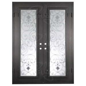PINKYS Shavo Black Exterior Double Flat Steel Doors