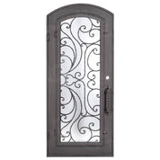 Sunset with Handgrip single soft arch top single door with ornate metalwork in bronze.