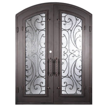 Load image into Gallery viewer, PINKYS Sunset Black Steel Double Arch Doors w/ Handgrip