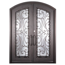 Load image into Gallery viewer, PINKYS Sunset Black Steel Double Arch Doors w/ Handgrip