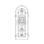 Washington single full arch top hinged door with energy efficient double tempered glass.