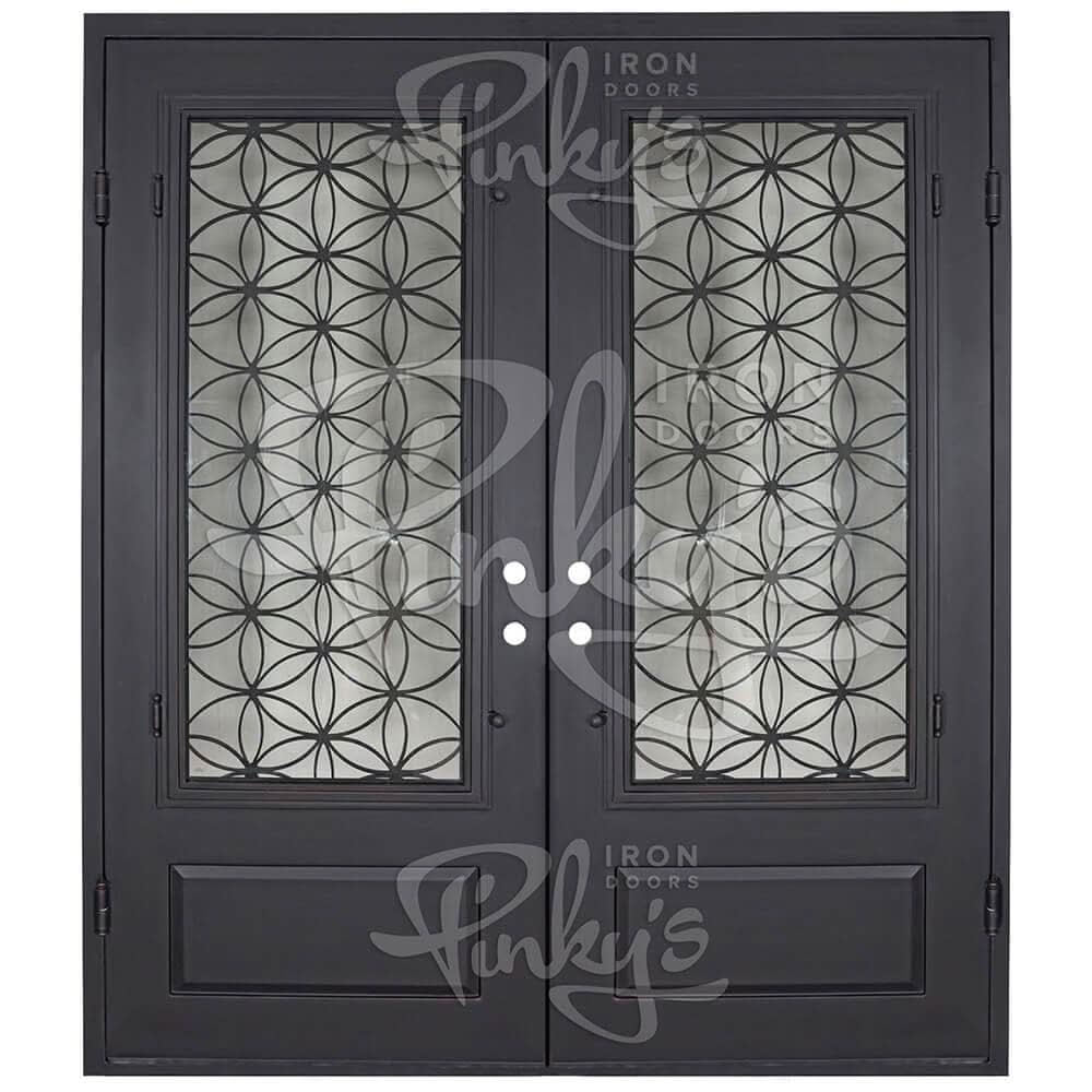 Woodstock square top french entry door in black finish thermally broken.
