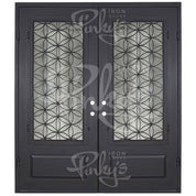 Woodstock square top french entry door in black finish thermally broken.