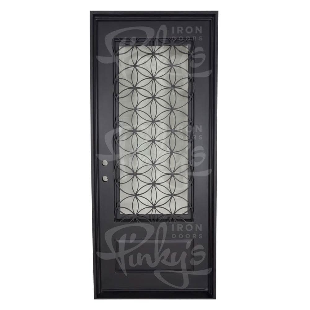 Woodstock Bronze color exterior metal flat top single door with energy efficient glass.
